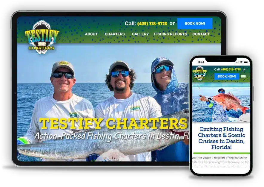 website design for fishing charter