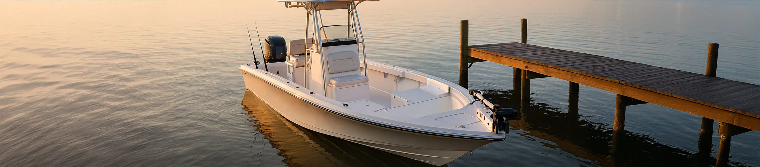 Fishing charter boat cruising alone at sunrise, symbolizing confident pricing